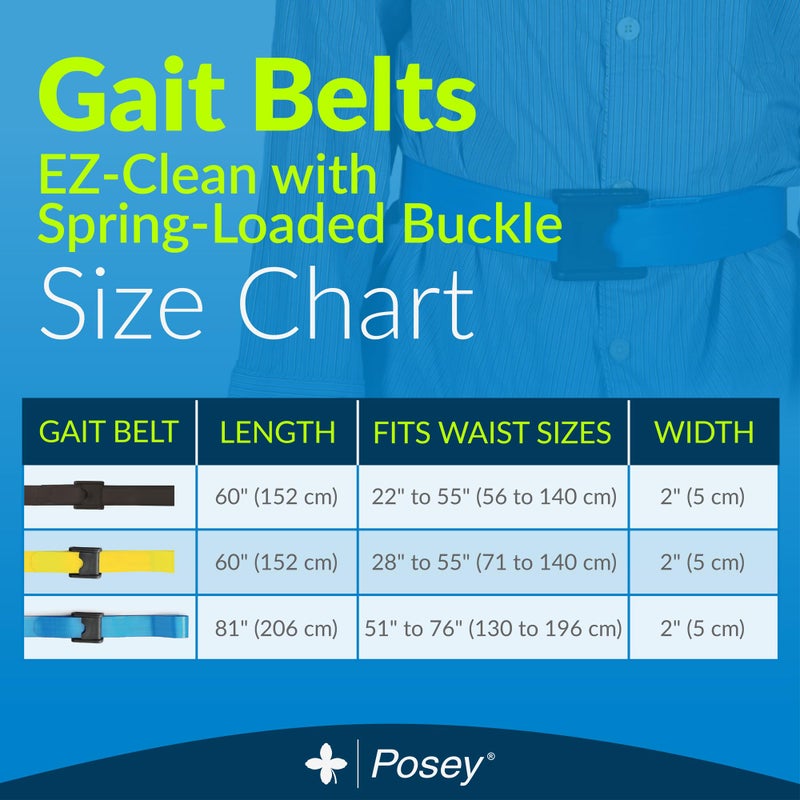 Posey TIDI Posey Premium EZ Clean Gait Belt with Spring-Loaded Buckle - Black, 60    - Walking Belt - Qty. 1 - Home Care (6546) - Image 3